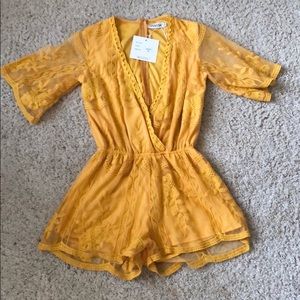 Mustard Lace Romper